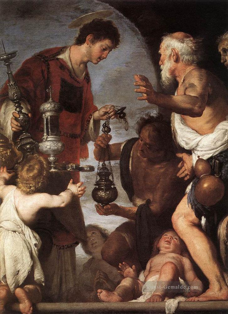 Die Charity von St Lawrence 1639 italienischer Barock Bernardo Strozzi Ölgemälde